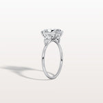 2CT Radiant Cut Lab Diamond Three Stone Engagement Ring In 14K Solid Gold/Platinum - Rings
