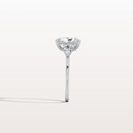 2CT Radiant Cut Lab Diamond Three Stone Engagement Ring In 14K Solid Gold/Platinum - Rings