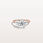 2CT Radiant Cut Lab Diamond Three Stone Engagement Ring In 14K Solid Gold/Platinum - Rings