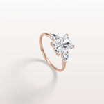 2CT Radiant Cut Lab Diamond Three Stone Engagement Ring In 14K Solid Gold/Platinum - Rings