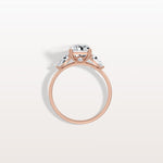 2CT Radiant Cut Lab Diamond Three Stone Engagement Ring In 14K Solid Gold/Platinum - Rings