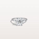 2CT Radiant Cut Lab Diamond Three Stone Engagement Ring In 14K Solid Gold/Platinum - Rings