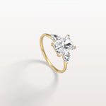 2CT Radiant Cut Lab Diamond Three Stone Engagement Ring In 14K Solid Gold/Platinum - Rings