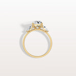 2CT Radiant Cut Lab Diamond Three Stone Engagement Ring In 14K Solid Gold/Platinum - Rings