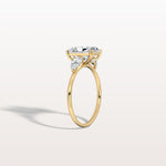 2CT Radiant Cut Lab Diamond Three Stone Engagement Ring In 14K Solid Gold/Platinum - Rings