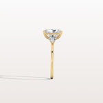 2CT Radiant Cut Lab Diamond Three Stone Engagement Ring In 14K Solid Gold/Platinum - Rings