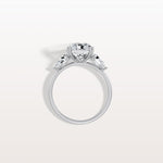 3CT Radiant Cut Lab Diamond Three Stone Engagement Ring In 14K Solid Gold/Platinum - Rings