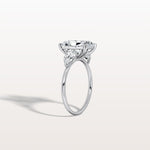 3CT Radiant Cut Lab Diamond Three Stone Engagement Ring In 14K Solid Gold/Platinum - Rings