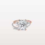 3CT Radiant Cut Lab Diamond Three Stone Engagement Ring In 14K Solid Gold/Platinum - Rings