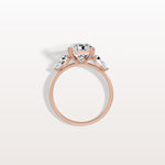 3CT Radiant Cut Lab Diamond Three Stone Engagement Ring In 14K Solid Gold/Platinum - Rings