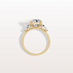 3CT Radiant Cut Lab Diamond Three Stone Engagement Ring In 14K Solid Gold/Platinum - Rings