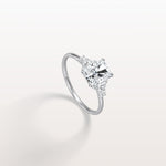 1CT Radiant Cut Lab Diamond Side Stone Engagement Ring - Rings