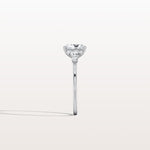 1CT Radiant Cut Lab Diamond Side Stone Engagement Ring - Rings