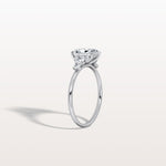 1CT Radiant Cut Lab Diamond Side Stone Engagement Ring - Rings