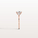 1CT Radiant Cut Lab Diamond Side Stone Engagement Ring - Rings