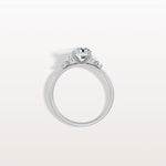 1CT Radiant Cut Lab Diamond Side Stone Engagement Ring - Rings