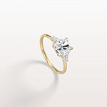 1CT Radiant Cut Lab Diamond Side Stone Engagement Ring - Rings