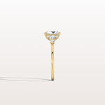 1CT Radiant Cut Lab Diamond Side Stone Engagement Ring - Rings