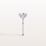 2CT Radiant Cut Lab Diamond Side Stone Engagement Ring - Rings