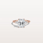 2CT Radiant Cut Lab Diamond Side Stone Engagement Ring - Rings