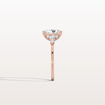 2CT Radiant Cut Lab Diamond Side Stone Engagement Ring - Rings