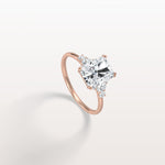 2CT Radiant Cut Lab Diamond Side Stone Engagement Ring - Rings