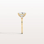 2CT Radiant Cut Lab Diamond Side Stone Engagement Ring - Rings