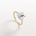 2CT Radiant Cut Lab Diamond Side Stone Engagement Ring - Rings