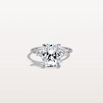 3CT Radiant Cut Lab Diamond Side Stone Engagement Ring - Rings