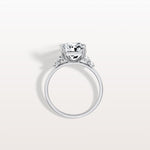 3CT Radiant Cut Lab Diamond Side Stone Engagement Ring - Rings