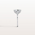 3CT Radiant Cut Lab Diamond Side Stone Engagement Ring - Rings