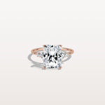 3CT Radiant Cut Lab Diamond Side Stone Engagement Ring - Rings