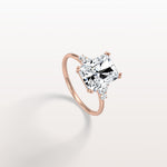 3CT Radiant Cut Lab Diamond Side Stone Engagement Ring - Rings