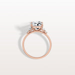 3CT Radiant Cut Lab Diamond Side Stone Engagement Ring - Rings