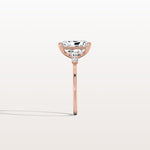 3CT Radiant Cut Lab Diamond Side Stone Engagement Ring - Rings