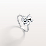 3CT Radiant Cut Lab Diamond Side Stone Engagement Ring - Rings