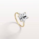 3CT Radiant Cut Lab Diamond Side Stone Engagement Ring - Rings