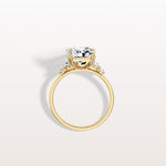 3CT Radiant Cut Lab Diamond Side Stone Engagement Ring - Rings