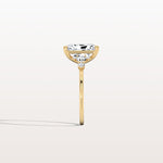 3CT Radiant Cut Lab Diamond Side Stone Engagement Ring - Rings