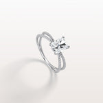 1CT Radiant Cut Lab Diamond Milgrain Hidden Halo Engagement Ring - Rings