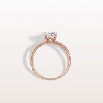 1CT Radiant Cut Lab Diamond Milgrain Hidden Halo Engagement Ring - Rings