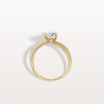 1CT Radiant Cut Lab Diamond Milgrain Hidden Halo Engagement Ring - Rings