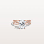 2CT Radiant Cut Lab Diamond Milgrain Hidden Halo Engagement Ring - Rings