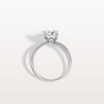 2CT Radiant Cut Lab Diamond Milgrain Hidden Halo Engagement Ring - Rings