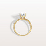 2CT Radiant Cut Lab Diamond Milgrain Hidden Halo Engagement Ring - Rings