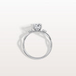 1CT Radiant Cut Lab Diamond Twisted Three Stones Engagement Ring - Rings