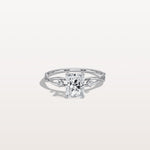 1CT Radiant Cut Lab Diamond Twisted Three Stones Engagement Ring - Rings