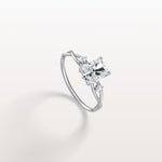 1CT Radiant Cut Lab Diamond Twisted Three Stones Engagement Ring - Rings