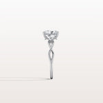 1CT Radiant Cut Lab Diamond Twisted Three Stones Engagement Ring - Rings