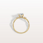 1CT Radiant Cut Lab Diamond Twisted Three Stones Engagement Ring - Rings